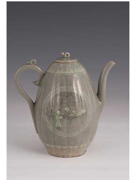 청자상감인물문과형주자.고려시대,23.5×4.7×8.5㎝ *재판매 및 DB 금지