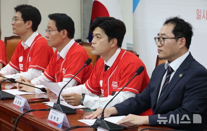 발언하는 <b>김용태 공동선대위원장</b>