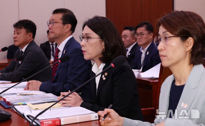 답변하는 <b>강인선 외교부 차관</b>