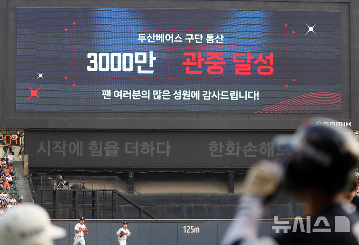 <b>두산</b> 구단 통산 <b>3000만 관중 돌파</b>