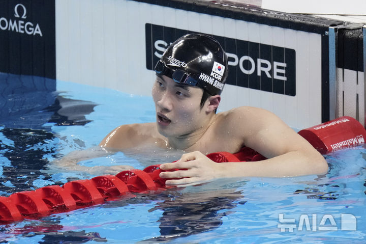 <b>황선우</b>, <b>자유형</b> 100m 준<b>결승</b> 13위로 <b>결승</b>행 좌절…또 메달 불발