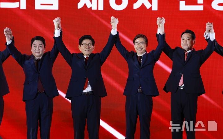 국민의힘 당대표 선거, <b>김문수</b>·<b>장동혁 결선투표</b> 진출
