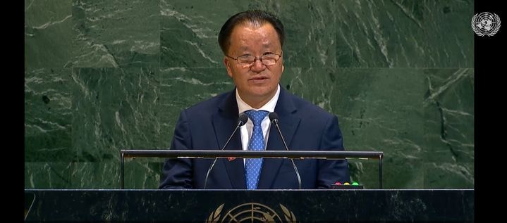 北, 7년 만 유엔 연설서 "핵 절대 내려놓지 않을 것" 비핵화 불가 재천명