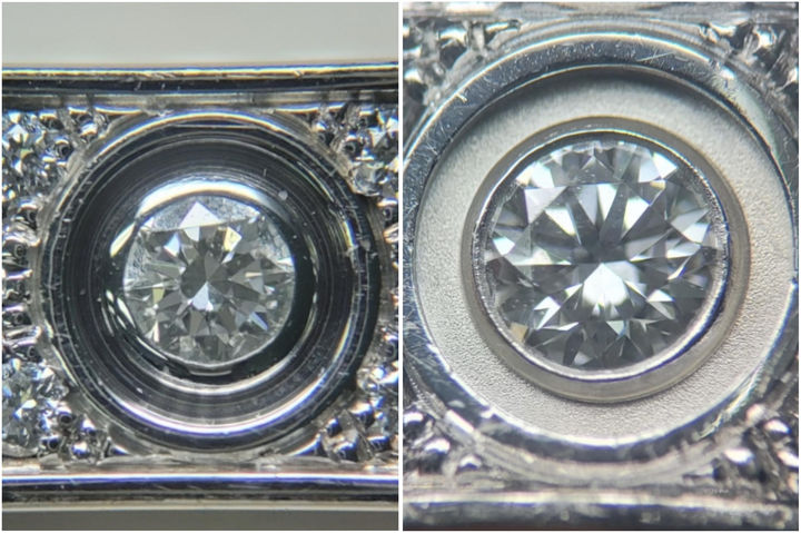 [서울=뉴시스] 프랑스 명품 주얼리 브랜드 까르띠에(Cartier)의 고가 다이아몬드 반지가 불량품으로 판정되면서 품질 논란이 일고 있다. 러브 라인 풀 파베 세팅 반지의 정상품(