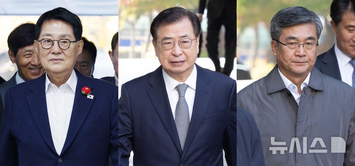 '<b>서해 공무원 피격</b> 은폐 시도 혐의' 서욱·박지원·서훈 1심 결심공판 출...