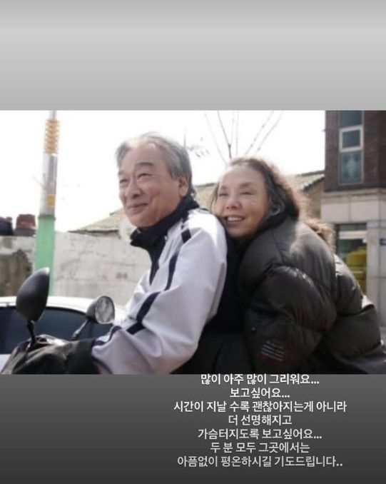 故 <b>이순재</b>·<b>김수미</b> 뭉클한 사진…서효림 "가슴 터지도록 보고 싶어"