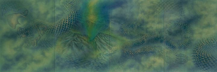 이은실,에피듀럴 모먼트 Epidural Moment,2025,Ink and color on paper,244 x 720 cm (244 x 180 cm x 4 ea.) *재판매 및 DB 금지