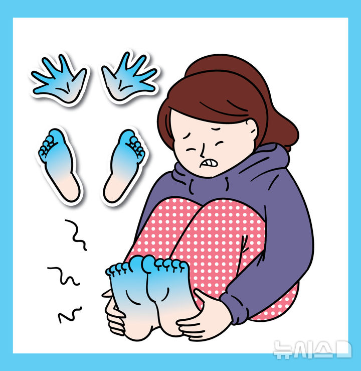 [서울=뉴시스] 레이노증후군은 손가락이나 발가락의 말초 혈관이 추위와 스트레스 등으로 인해 일시적으로 수축해 피가 통하지 않는 질환이다.(사진= 유토이미지 제공)