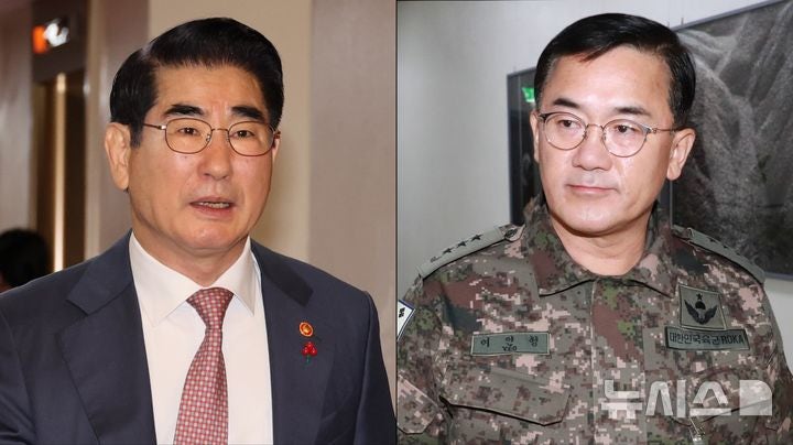 [서울=뉴시스] 왼쪽부터 김용현 전 국방부 장관,여인형 국군방첩사령관.(사진=뉴시스) *재판매 및 DB 금지