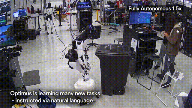 [서울=뉴시스] 테슬라의 인간형 로봇 개발 부서 '테슬라 옵티머스'는 개발 중인 로봇 '옵티머스'가 16가지가 넘는 집안 일을 수행하는 영상을 공개했다.(영상='테슬라 옵티머스' 엑스 갈무리) 2025.05.23 
