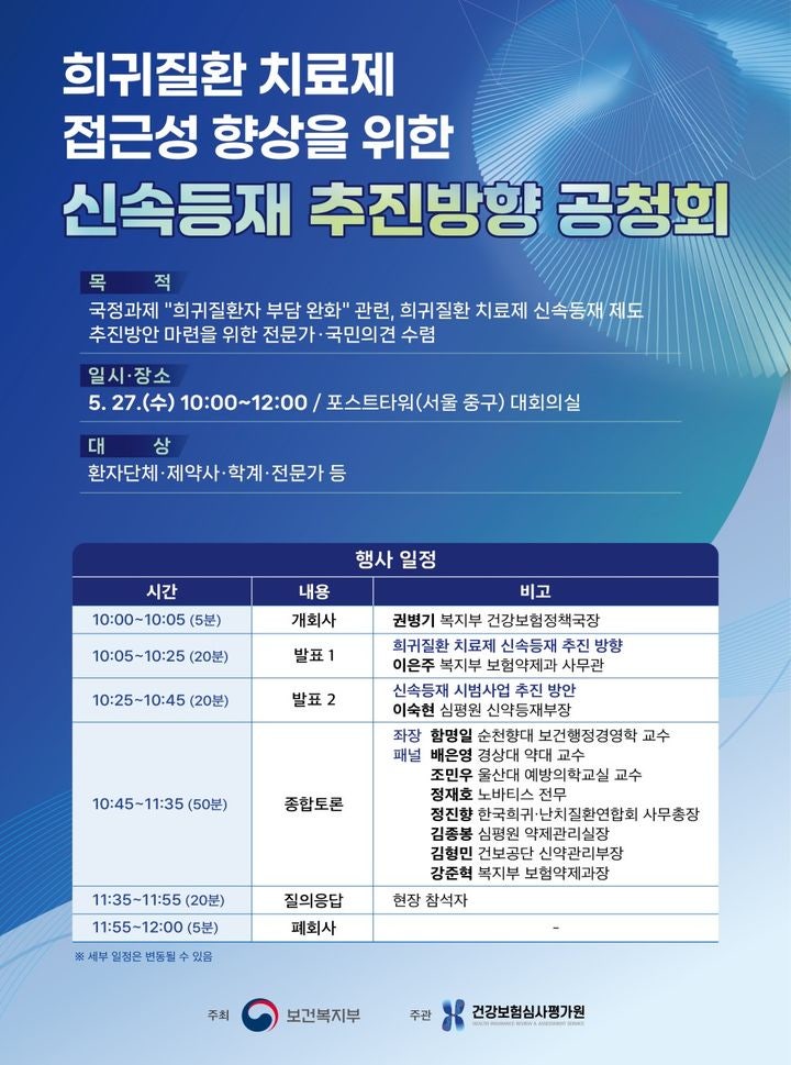희귀병 약값 걱정, 이제 조금 덜어