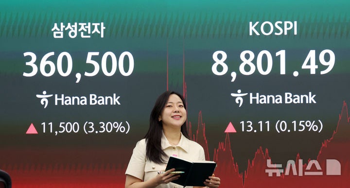 "외인 8조 '팔자' 개미가 방어"…<b>코스피</b> 8800선 <b>사상 최고치</b>