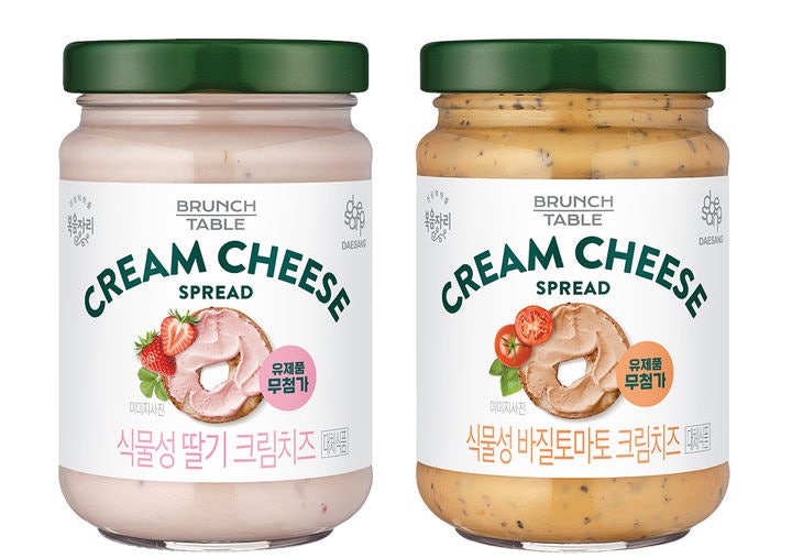 대상다이브스 복음자리 '식물성 딸기 크림치즈', '식물성 바질토마토 크림치즈'. (사진=대상그룹 제공) *재판매 및 DB 금지