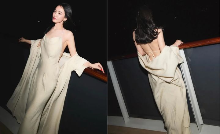 송혜교, 파리서 파격 노출…등 훤히 드러낸 드레스 깜짝