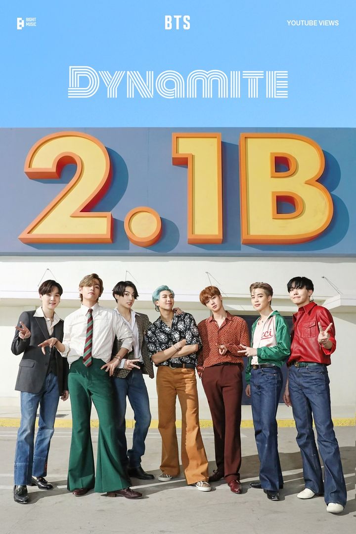 방탄소년단, '다이너마이트' 뮤직비디오 21억 뷰↑…팀 자체 최고 기록
