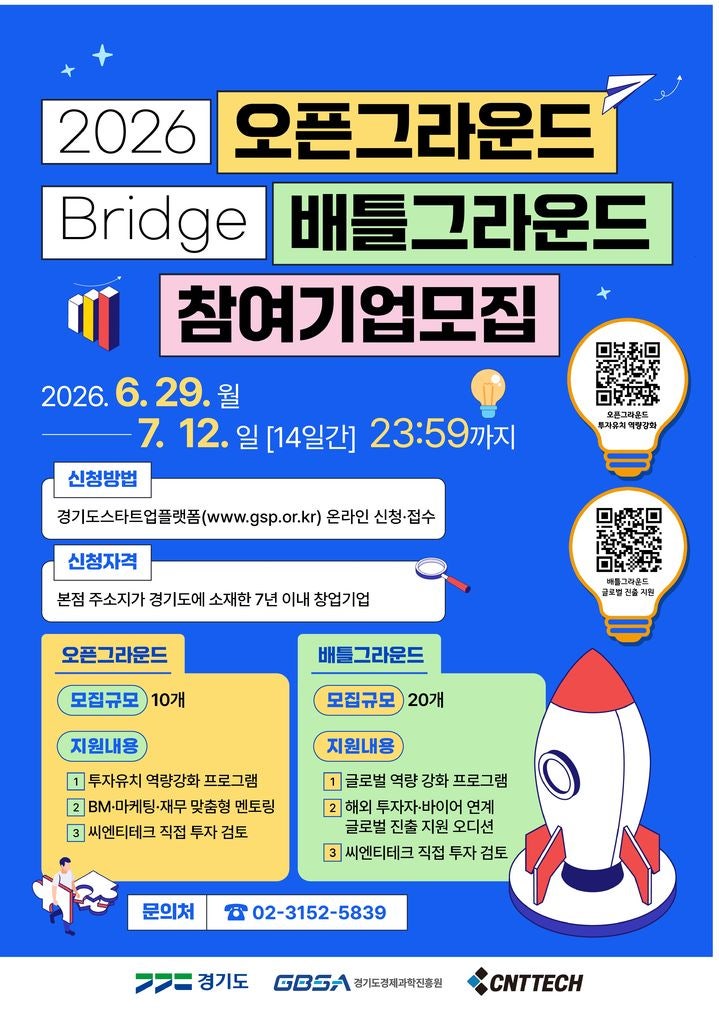 돈 없고 백 없는 경기도 7년 차 이내 스타트업들은 이거 주목해