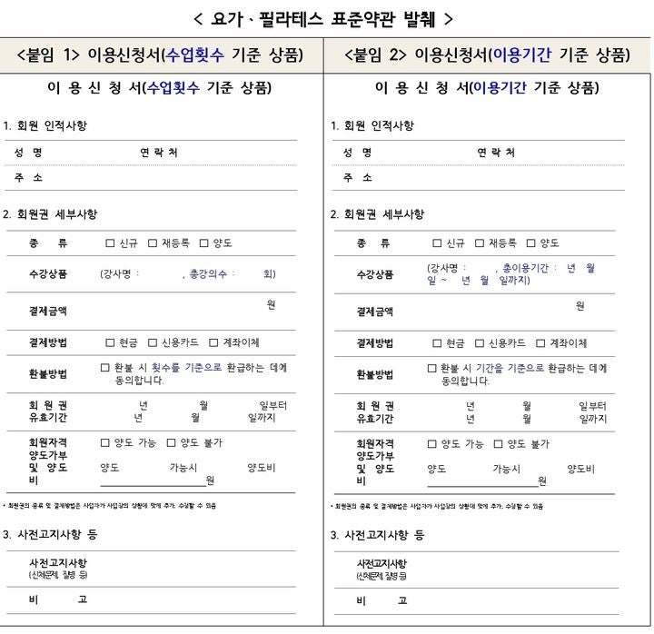 요가·필라테스 '먹튀' 막는다…<b>공정위</b>, <b>표준약관</b> 제정
