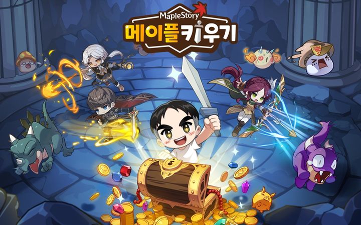 [서울=뉴시스] 넥슨과 에이블게임즈가 공동 개발한 모바일 방치형 역할수행게임(RPG) '메이플 키우기'가 정식 출시 약 2개월 만에 전 세계 누적 이용자 수 300만명을 돌파했다. (사진=넥슨 제공) *재판매 및 D