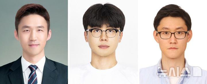 [창원=뉴시스]전자파 차폐 및 적외선 스텔스 기능 동시 구현이 가능한 '초박막 복합소재 필름' 개발에 성공한 한국재료연구원 연구진.왼쪽부터 한국재료연구원 김태훈 책임연구원,최민석 학생연구원,<a href=