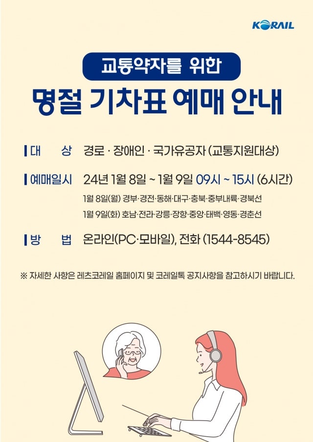 <b>코레일</b>, 내달 8~11일 설 승차권 예매 실시
