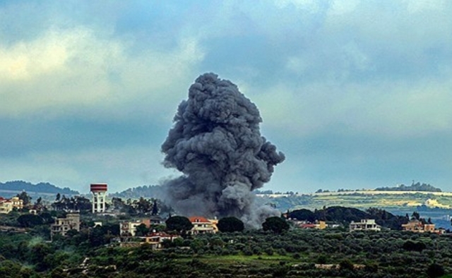 이스라엘의 공습을 받은 레바논 남부 국경지대. AFP연합뉴스
