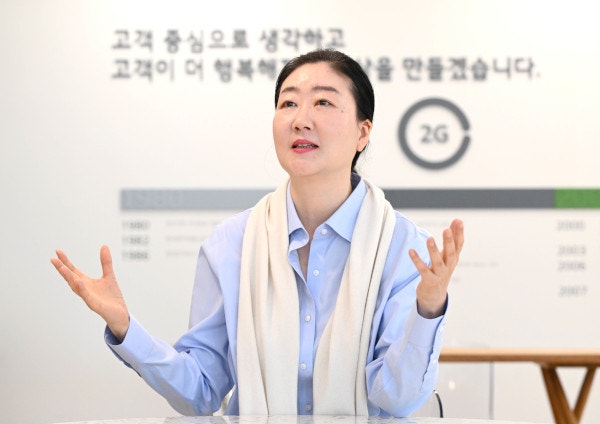 김새라 LG유플러스 CX센터장(전무)이 지난 16일 서울 용산 LG유플러스 사옥에서 국민일보와 인터뷰를 하고 있다. 권현구 기자