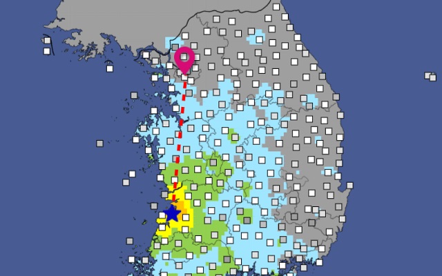 12일 오전 전북 부안군 남남서쪽 4km 지역에서 발생한 지진. 기상청 제공