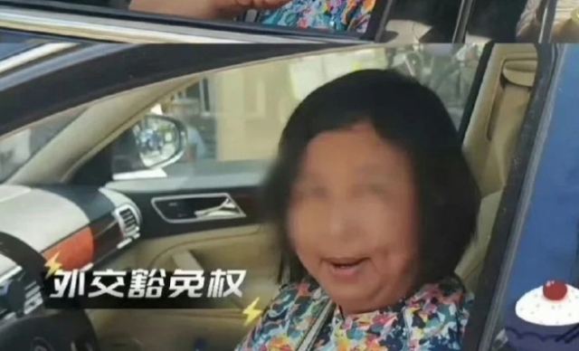 중국 베이징에서 지난 16일 불법주차 차량의 운전자가 외교관 면책특권을 주장하며 욕설과 고성을 하는 영상의 일부. 바이두