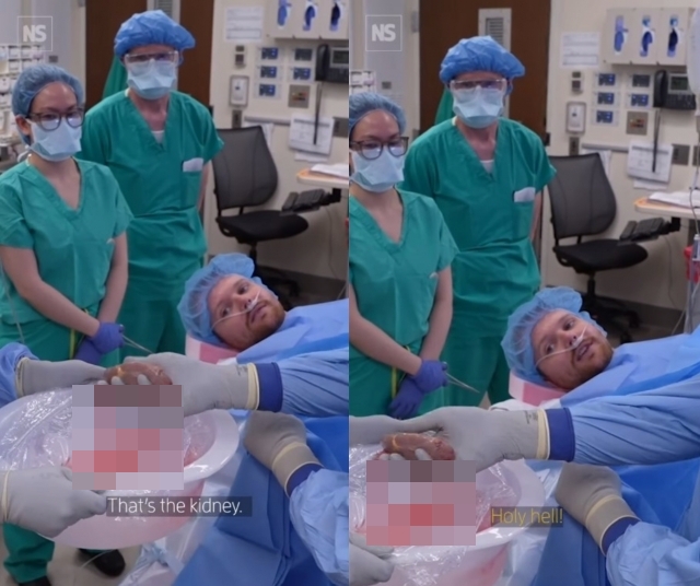 28세 크론병 환자 존 니콜라스가 의식이 깨어있는 채로 신장 이식수술을 받았다. New scientist 인스타그램(@newscientist) 캡처