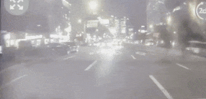 1일 밤 사고 당시 서울 중구 시청역 인근 도로에서 앞서 주행 중이던 차량 블랙박스에 찍힌 모습. 뉴시스