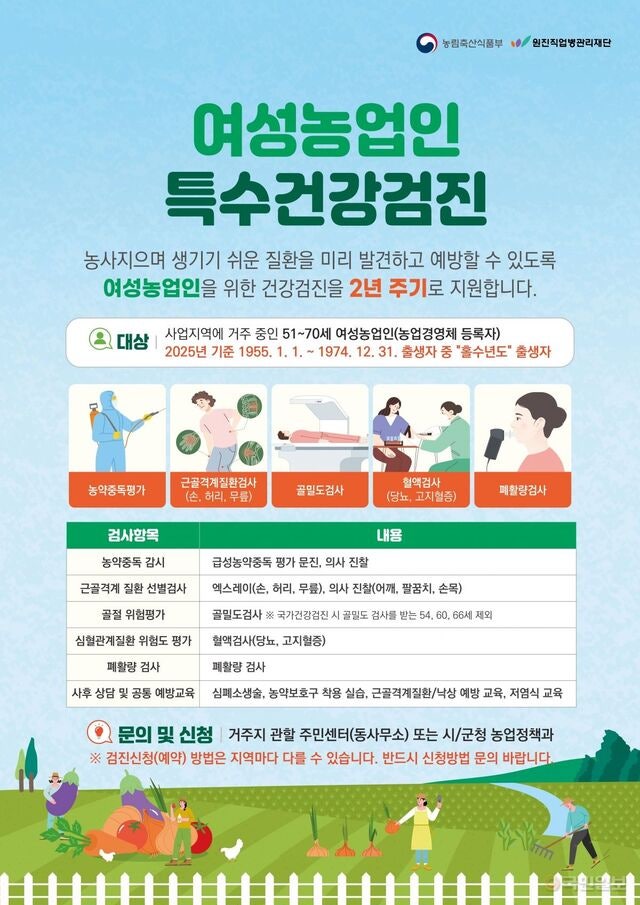 여성농업인 건강검진 이미지
