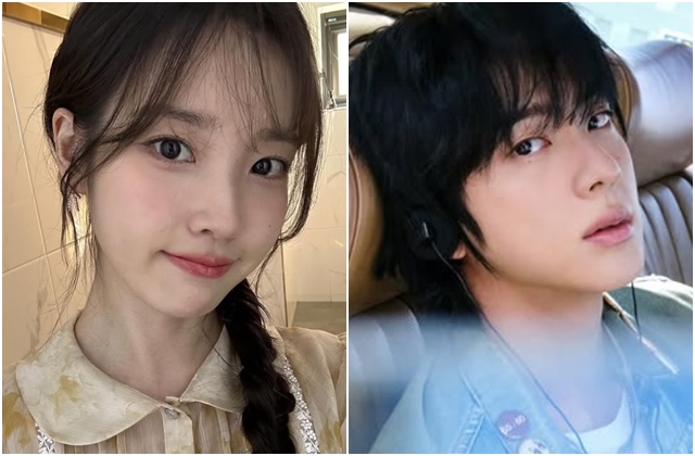 가수 아이유(왼쪽 사진)과 방탄소년단(BTS) 멤버 진. 각 인스타그램 캡처
