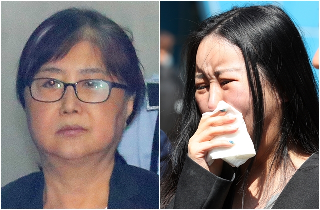 '국정 농단' 사건으로 수감 중인 최서원(개명 전 최순실)씨와 그의 딸 정유라씨.뉴시스