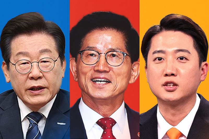 <b>이재명</b> 46.6%·김문수 37.6%·이준석 10.4% [리얼미터]