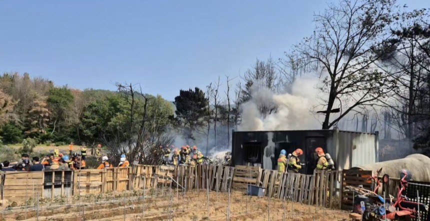 29일 오후 경북 포항시 남구 동해면 신정리 포항공항 인근 야산에 해군이 운용하는 해상초계기가 추락했다. 해군과 소방 당국 등에 따르면 사고 비행기는 P-3C 해상초계기로 추락 당시 기내에 4명이 탑승하고 있었다. 