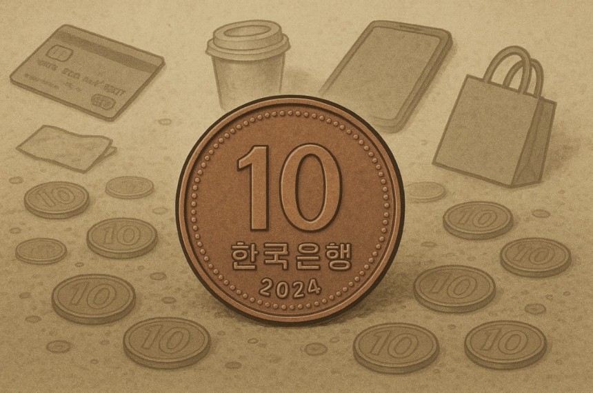 생성형 인공지능(AI)을 통해 만든 10원 주화 일러스트