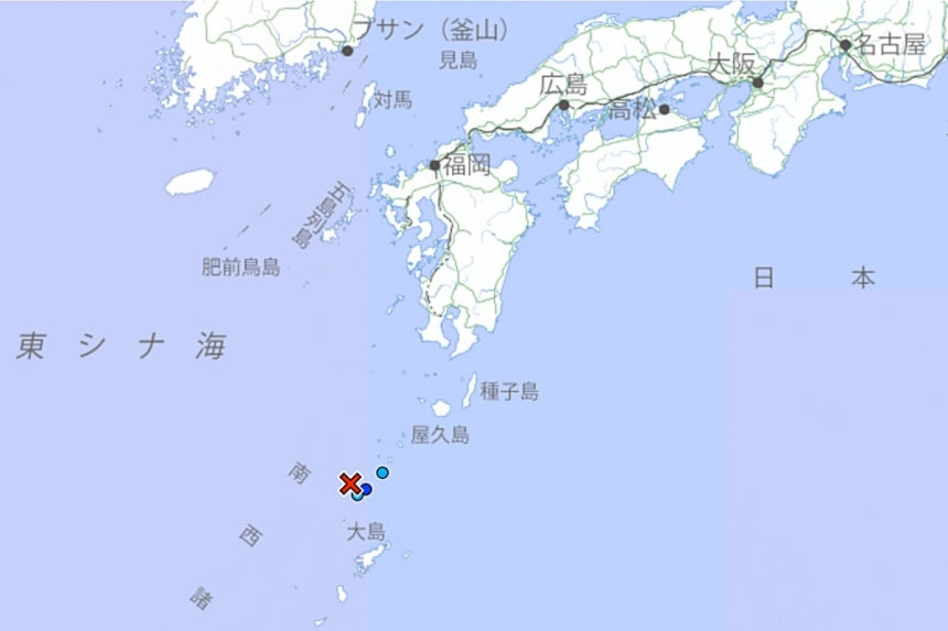 일본 기상청은 3일 “도카라 열도 해역의 북위 29.30도, 동경 129.10도 지점에서 0시49분 규모 5.0의 지진이 발생했다”고 밝혔다. 일본 기상청 홈페이지 캡처