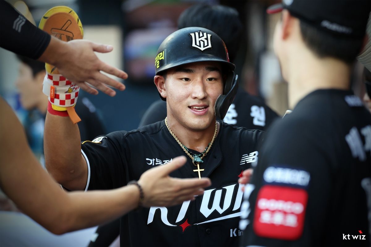<b>7월</b> 타율 0.441…괴력의 KT <b>안현민</b>, 월간 <b>MVP</b>로 우뚝