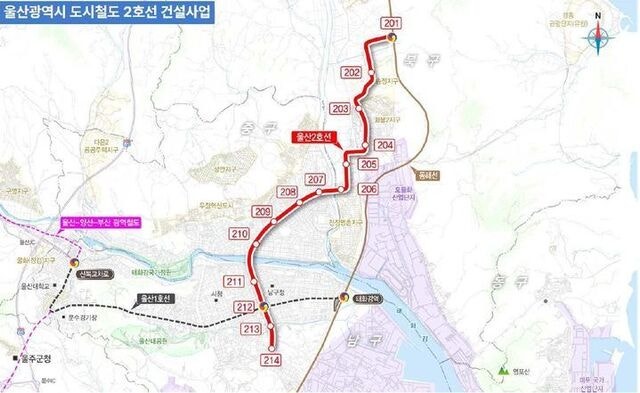 울산도시철도 2호선 노선 변경해 재추진