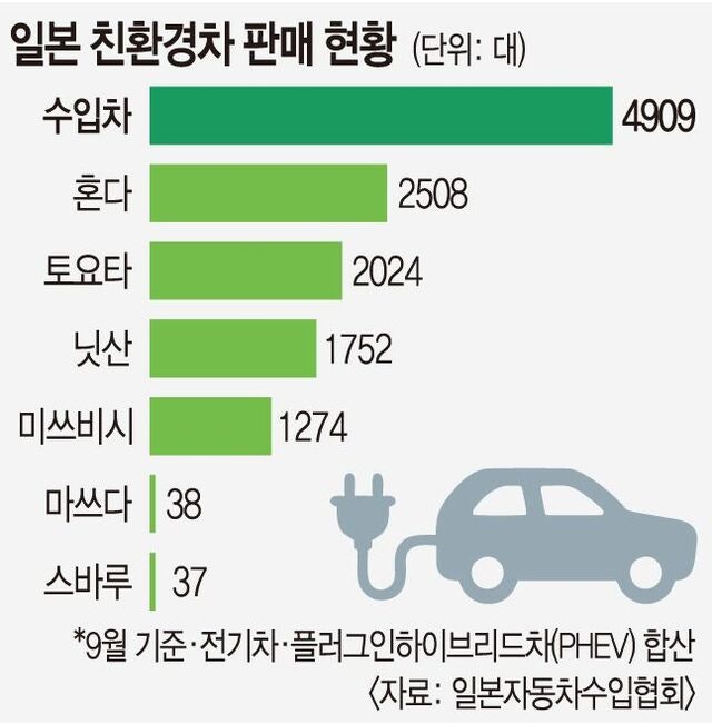 토요타 대신 테슬라·BYD… 日 전기차 시장 ‘수입차 천하’