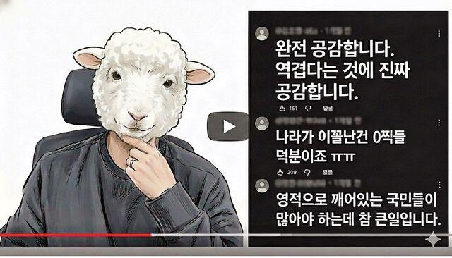 위 이미지는 한 기독정치 유튜브 채널 영상과 댓글을 기반으로 제작한 일러스트. 제미나이