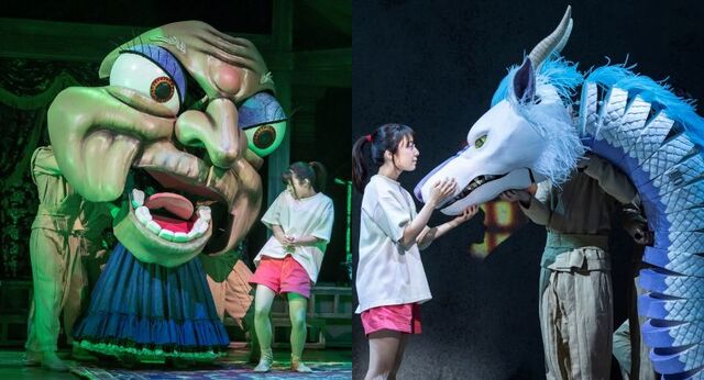 가오나시(오른쪽)를 비롯한 원작 속 수많은 캐릭터들이 가면과 인형의 현대적 활용으로 구현됐다.ⓒJohan Person