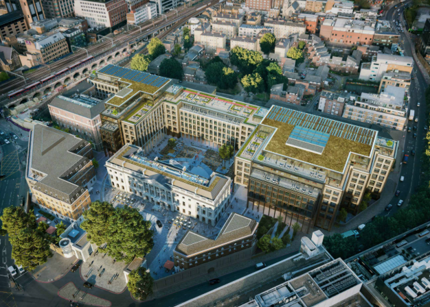 중국이 영국 런던에 신축할 계획인 새 대사관 건물 조감도.CBRE