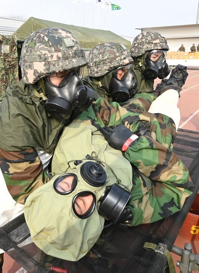 [포토] 핵전하 사후관리 훈련