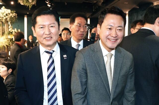 [포토] 한국노총 창립 80주년 기념식 참석하는 여야 대표