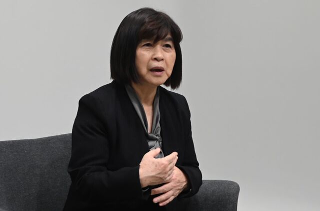 호시 유코 일본 요코하마 훈맹학원 원장이 23일 서울 여의도 국민일보 스튜디오에서 시청각장애 아동 교육에 대해 설명하고 있다.