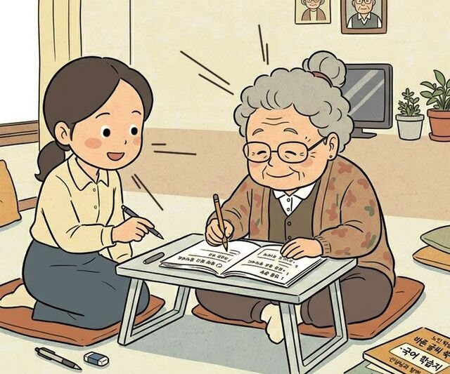 “선생님 올 시간이구먼”… 치매예방 학습지 펴는 7080