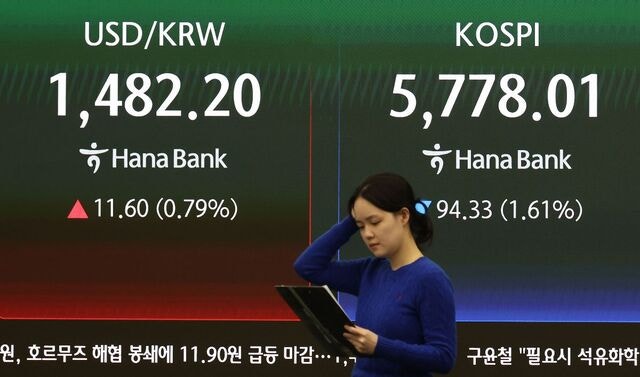 [포토] 코스피 1%대 하락