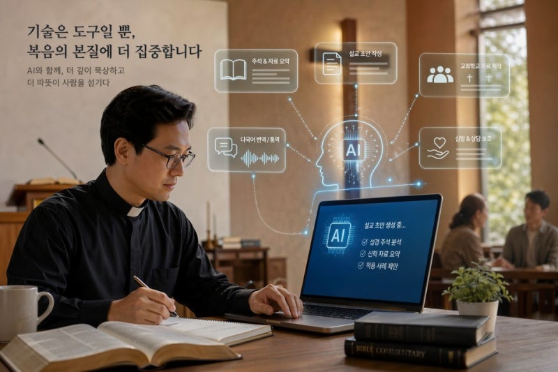 새벽기도부터 심방까지 '번아웃' 목회자에게... "AI는 목회 조력자" - 뉴스 썸네일 이미지