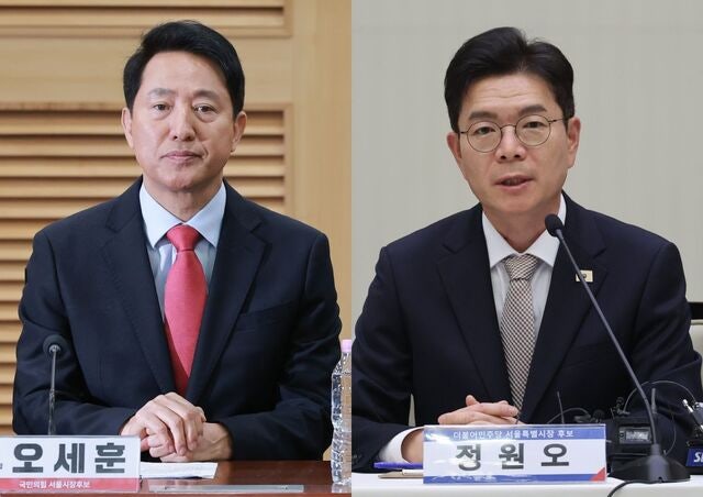 오 “정원오 당선땐 부동산 지옥 열려” 정 “자아비판… 주식 상승 지원할 것”